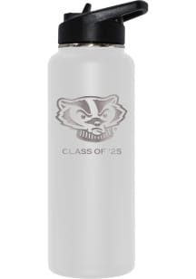 Wisconsin Badgers Class of 2025 34oz Stainless Steel Bottle - White