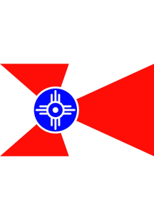 Wichita City Silk Screen Grommet Flag - White