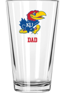 Kansas Jayhawks Dad 16 oz Pint Glass - White