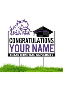 TCU Horned Frogs Personalized Congratulations Grad Yard Sign - White