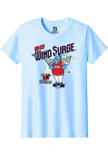 Windy  Summit Sportswear Wichita Wind Surge Youth Light Blue Silly Stars Short Sleeve T-Shirt