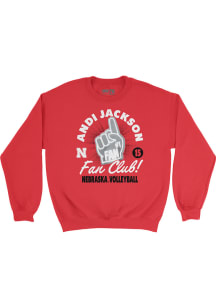 Andi Jackson Nebraska Cornhuskers Mens Red Fan Club Crew Player Crew