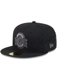 New Era Ohio State Buckeyes Mens Black Side Script 59FIFTY Fitted Hat