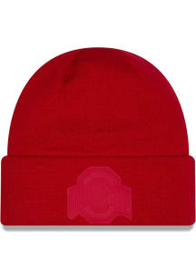 New Era Ohio State Buckeyes Red DL Tonal TPU Rib Cuff Mens Knit Hat