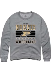Dustin Norris Purdue Boilermakers Mens Grey NIL Striped Player Crew