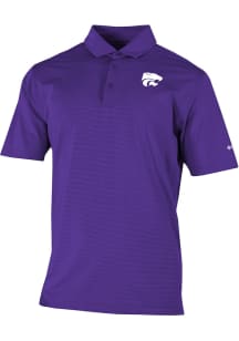 Columbia K-State Wildcats Mens Purple Heat Seal Double Hit Short Sleeve Polo