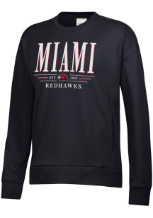 Under Armour Miami RedHawks Womens Black Printed Crew Sweatshirt