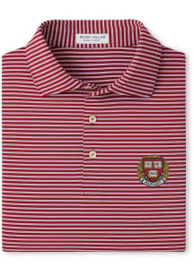 Peter Millar Harvard Crimson Mens Maroon Tiebreaker Short Sleeve Fashion Polo
