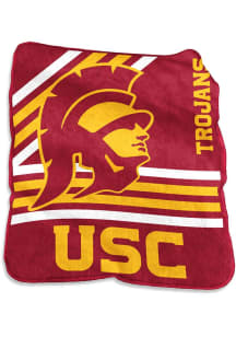 USC Trojans Stripe Raschel Raschel Throw Blanket - Cardinal