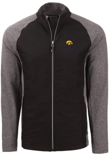 Cutter and Buck Iowa Hawkeyes Mens Black Adapt Eco Big and Tall Light Weight Jacket