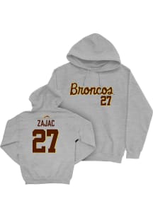 Nolan Zajac Campus Ink Western Michigan Broncos Youth NIL Script Long Sleeve Player Hoodie Grey