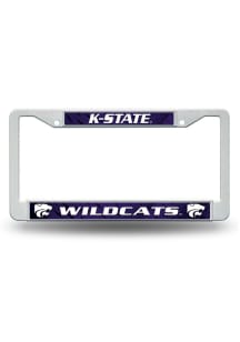 K-State Wildcats White Plastic License Plate Frame - Purple