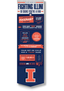 Illinois Fighting Illini Wall Art Sign - Navy Blue