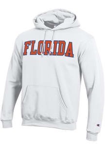 Champion Florida Gators Mens White Wordmark Powerblend Long Sleeve Hoodie