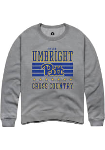 Tyler Umbright Pitt Panthers Mens Grey NIL Striped Player Crew