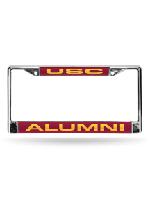 USC Trojans Alumni Chrome License Plate Frame - Silver