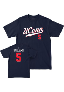 Rickey Williams UConn Huskies Youth Navy Blue NIL Script Player Tee