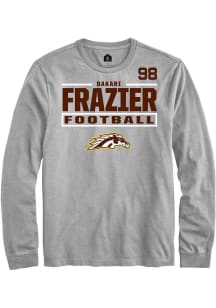 Dakari Frazier Western Michigan Broncos Grey Football NIL Stacked Box Long Sleeve Player T Shirt