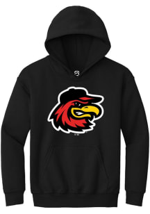 Summit Sportswear Rochester Red Wings Youth Black Primary Logo Long Sleeve Hoodie