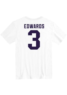 Dylan Edwards K-State Wildcats White Football Name and Number Short Sleeve Player T Shirt