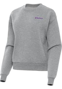 Antigua Minnesota Vikings Womens Grey Wordmark Victory Crew Sweatshirt