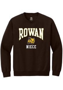Summit Sportswear Rowan University Mens Brown Niece Long Sleeve Crew Sweatshirt