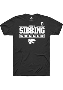 Maddie Sibbing K-State Wildcats Black NIL Stacked Box Short Sleeve Player T Shirt