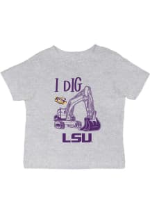 Vive La Fete LSU Tigers Infant Excavator Short Sleeve T-Shirt Grey
