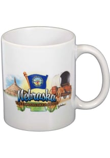 Nebraska State Elements Ceramic Mug - White