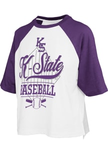 Pressbox K-State Wildcats Womens White Rounders Short Sleeve T-Shirt