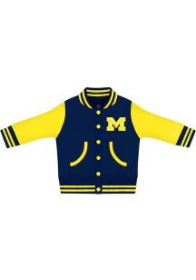 Michigan Wolverines Baby Navy Blue Varsity Light Weight Jacket