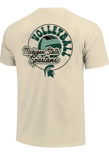 Michigan State Spartans Womens Ivory Colorful Volleyball Script Short Sleeve T-Shirt