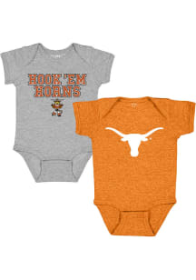 Little King Texas Longhorns Baby Burnt Orange Knobby One Piece