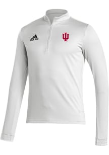Adidas Indiana Hoosiers Mens White Entrada Long Sleeve Qtr Zip Pullover