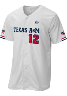 Adidas Texas A&M Aggies Mens White Americana Replica Baseball Jersey
