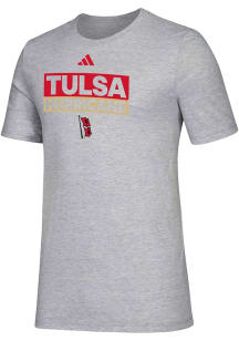 Adidas Tulsa Golden Hurricane Ash Amplifier Short Sleeve T Shirt