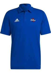 Adidas Tulsa Golden Hurricane Mens Blue Entrada Short Sleeve Polo