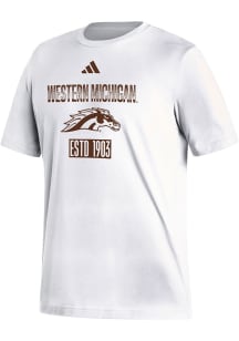 Adidas Western Michigan Broncos White Fresh Designed Short Sleeve T Shirt
