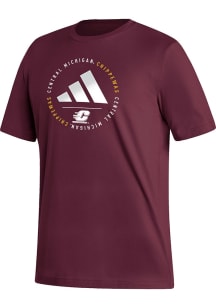 Adidas Central Michigan Chippewas Maroon Fresh Short Sleeve T Shirt