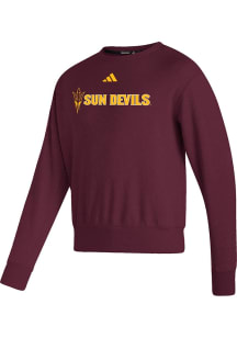 Adidas Arizona State Sun Devils Mens Maroon Dassler Vintage Long Sleeve Crew Sweatshirt