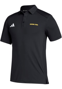 Adidas Arizona State Sun Devils Mens Black Classic Wordmark Short Sleeve Polo