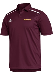 Adidas Arizona State Sun Devils Mens Maroon Team Issue Wordmark Short Sleeve Polo