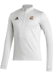 Adidas Western Michigan Broncos Mens White Primary Logo Entrada22 Long Sleeve Qtr Zip Pullover