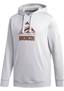 Adidas Western Michigan Broncos Mens White Fleece Long Sleeve Hoodie
