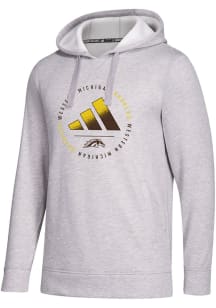 Adidas Western Michigan Broncos Mens Grey Fleece Long Sleeve Hoodie