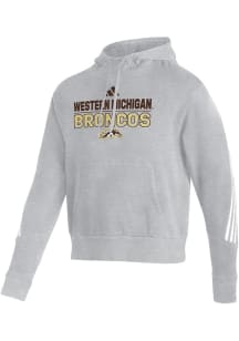 Adidas Western Michigan Broncos Mens Grey Fashion Pullover Long Sleeve Hoodie