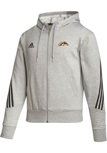 Adidas Western Michigan Broncos Mens Grey Three Stripe Long Sleeve Full Zip Jacket