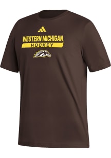 Adidas Western Michigan Broncos Brown Hockey Short Sleeve T Shirt