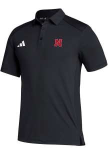 Adidas Nebraska Cornhuskers Mens Black Classic Short Sleeve Polo