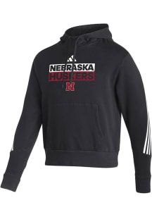 Adidas Nebraska Cornhuskers Mens Black Fashion Long Sleeve Hoodie